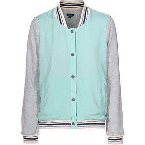 Mint Green Varsity Baseball Jacket 